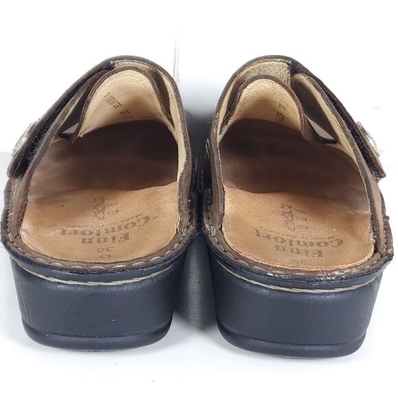 Finn Comfort Women's Santa Fe US7,5D EU38 Brown Leather Slip On Clogs Shoes - Picture 12 of 16